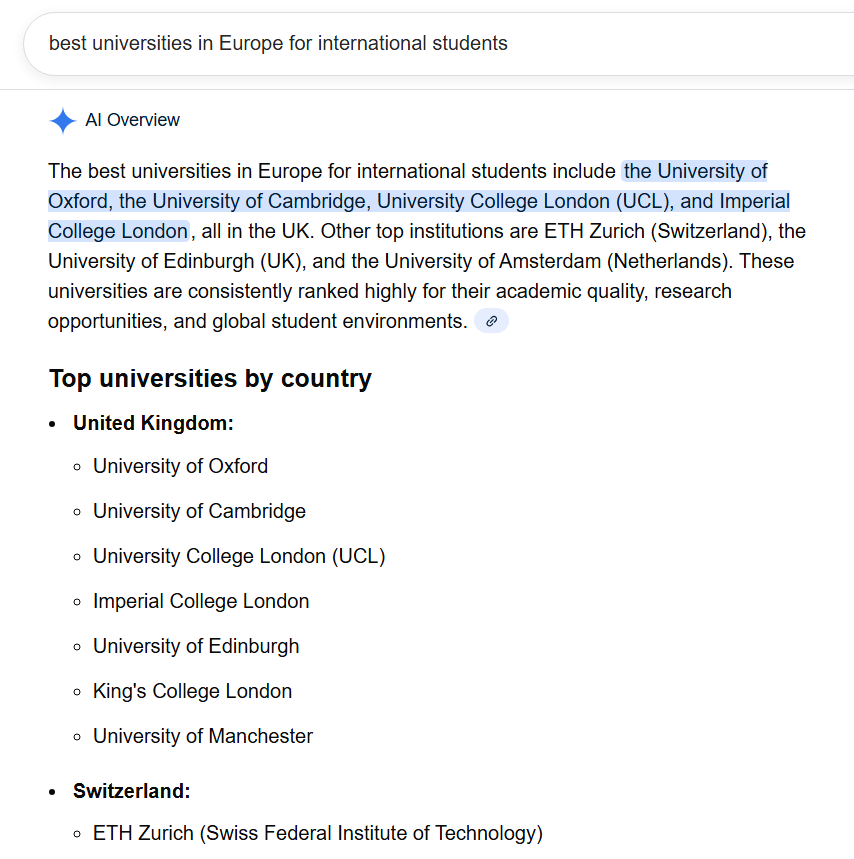 synthesized answer of AI overviews